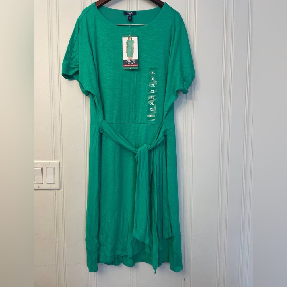 Chaps Teal Crewneck Dress - Picture 3 of 5